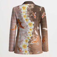Hawaii And Japan Blazer Plumeria Lei With Koi Fish Beige - Polynesian Pride