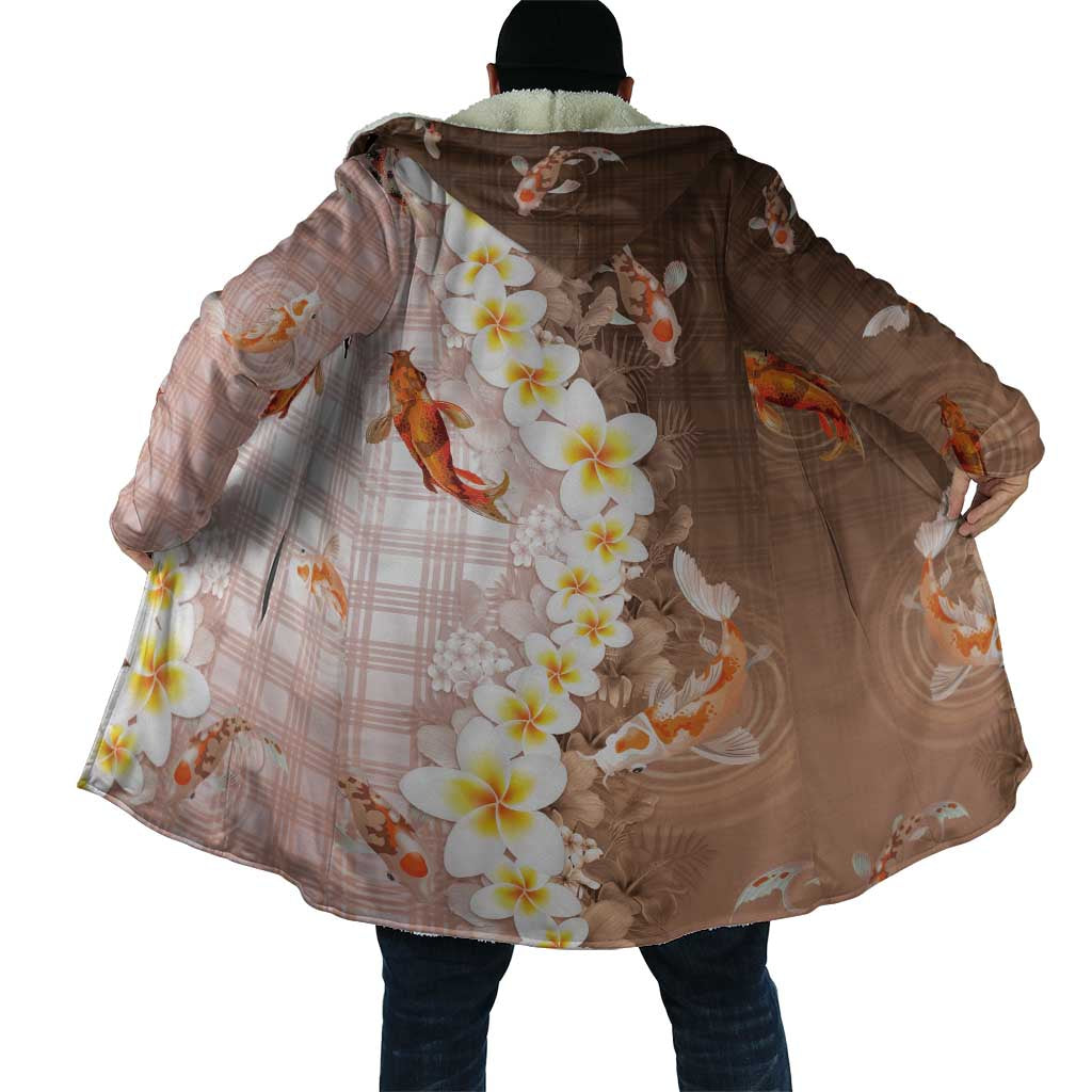 Hawaii And Japan Cloak Plumeria Lei With Koi Fish Beige - Polynesian Pride