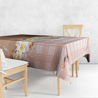 Hawaii And Japan Tablecloth Plumeria Lei With Koi Fish Beige - Polynesian Pride