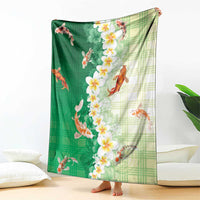 Hawaii And Japan Blanket Plumeria Lei With Koi Fish Green - Polynesian Pride