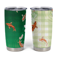 Hawaii And Japan Tumbler Cup Plumeria Lei With Koi Fish Green - Polynesian Pride