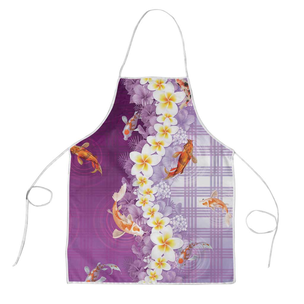Hawaii And Japan Apron Plumeria Lei With Koi Fish Purple - Polynesian Pride