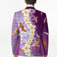 Hawaii And Japan Blazer Plumeria Lei With Koi Fish Purple - Polynesian Pride