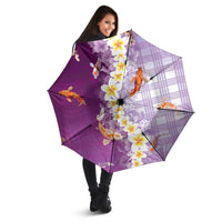 Hawaii And Japan Umbrella Plumeria Lei With Koi Fish Purple - Polynesian Pride