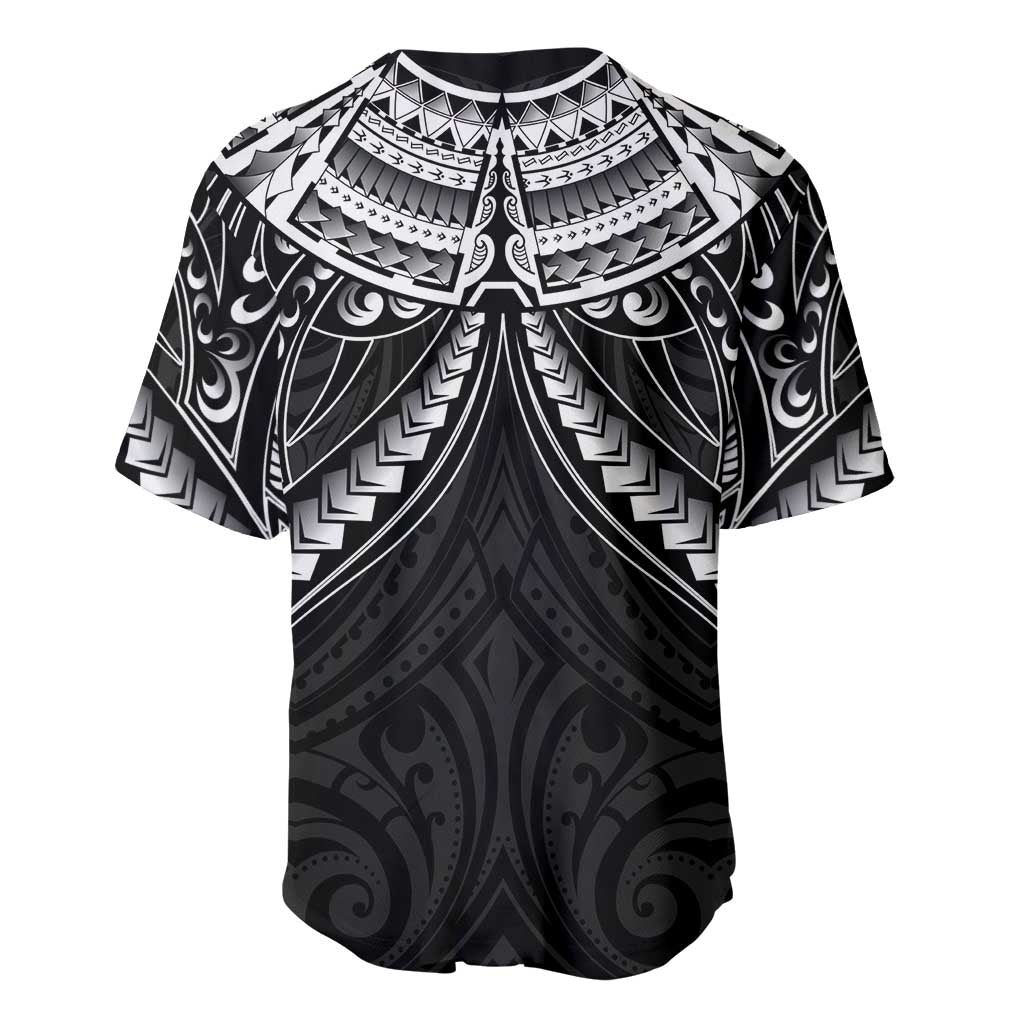 New Zealand Morepork Baseball Jersey Maori Pattern Black LT05 - Polynesian Pride