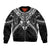 New Zealand Morepork Bomber Jacket Maori Pattern Black