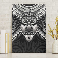 New Zealand Morepork Canvas Wall Art Maori Pattern Black