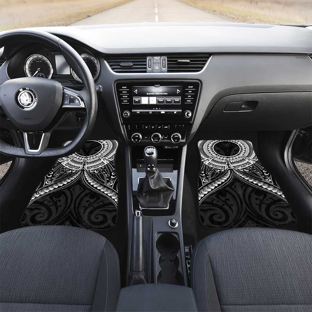 New Zealand Morepork Car Mats Maori Pattern Black