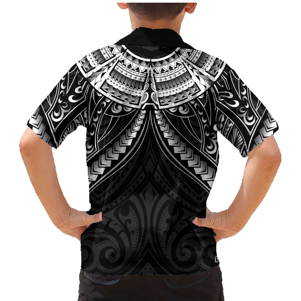 New Zealand Morepork Family Matching Mermaid Dress and Hawaiian Shirt Maori Pattern Black