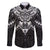 New Zealand Morepork Family Matching Off The Shoulder Long Sleeve Dress and Hawaiian Shirt Maori Pattern Black