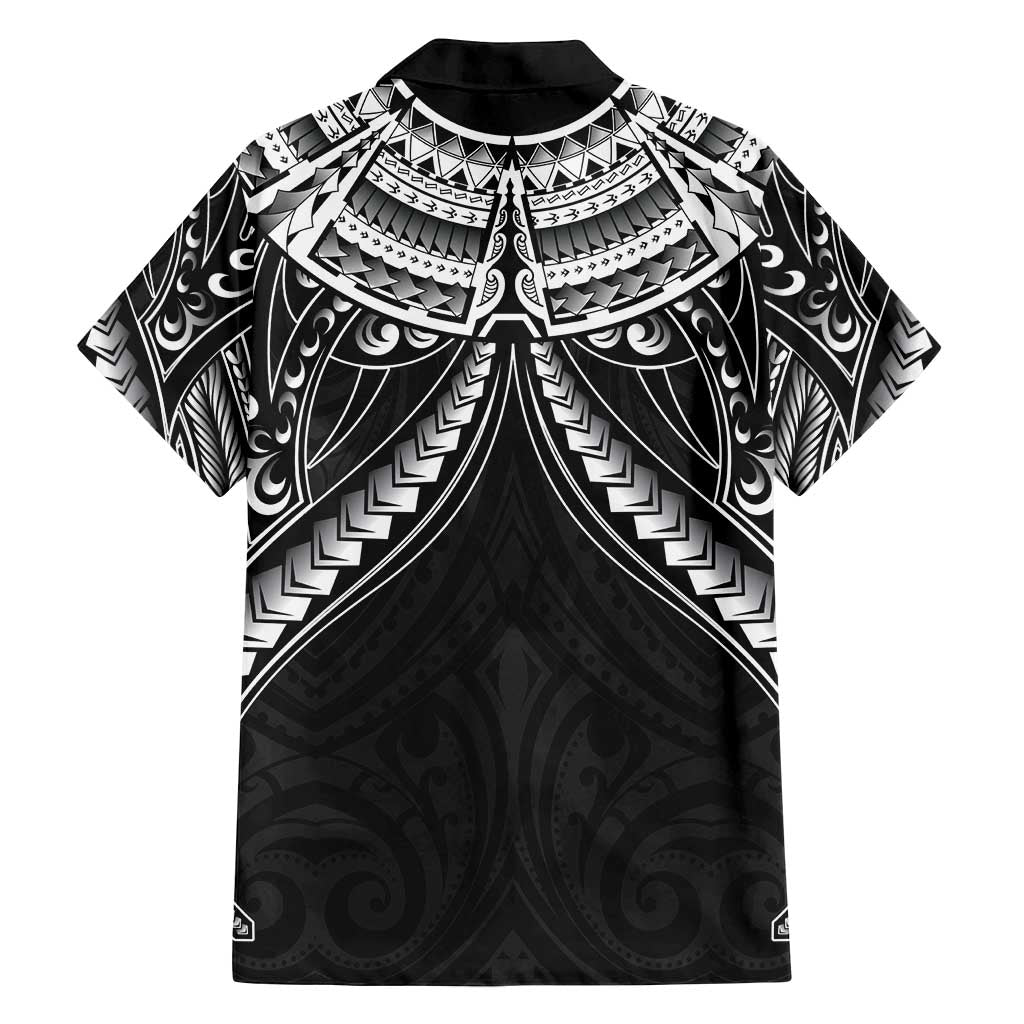 New Zealand Morepork Family Matching Puletasi and Hawaiian Shirt Maori Pattern Black