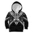 New Zealand Morepork Kid Hoodie Maori Pattern Black