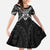 New Zealand Morepork Kid Short Sleeve Dress Maori Pattern Black