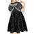 New Zealand Morepork Kid Short Sleeve Dress Maori Pattern Black