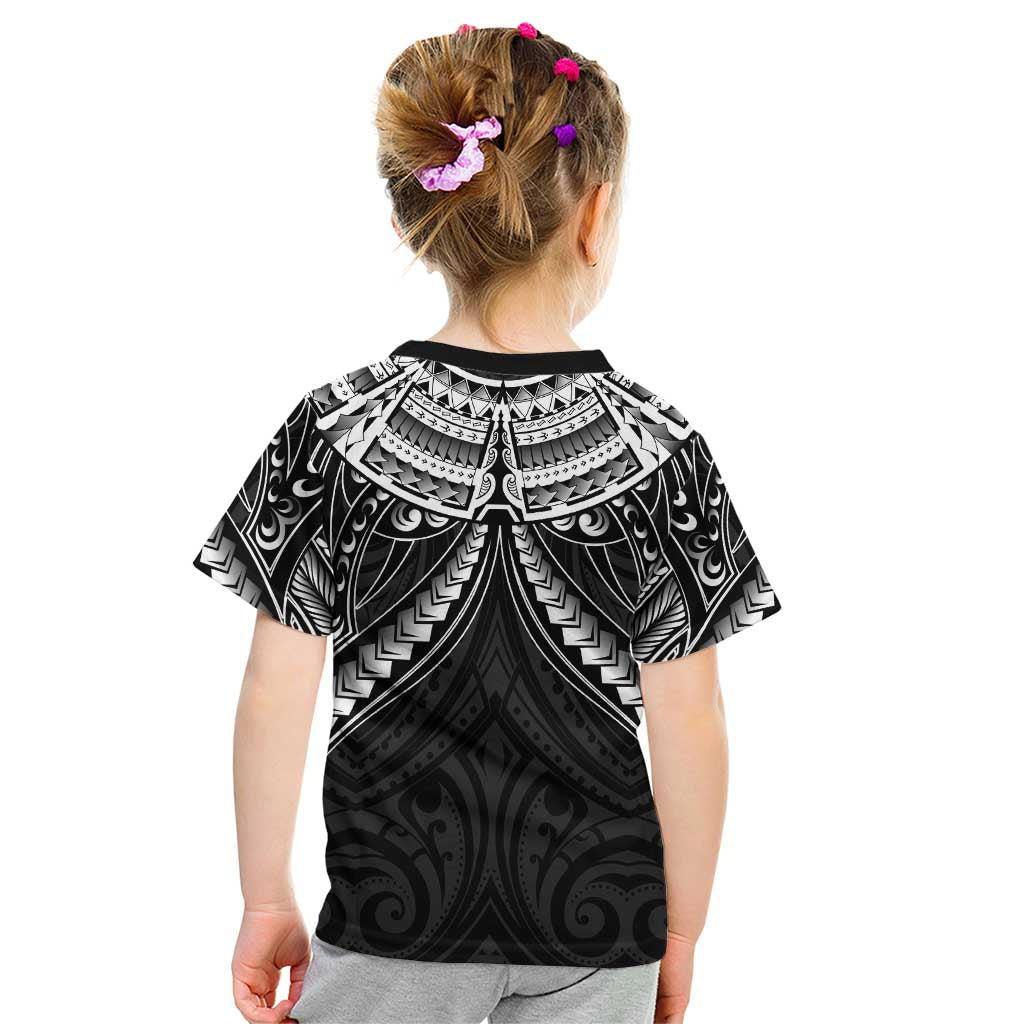 New Zealand Morepork Kid T Shirt Maori Pattern Black