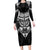 New Zealand Morepork Long Sleeve Bodycon Dress Maori Pattern Black