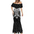 New Zealand Morepork Mermaid Dress Maori Pattern Black