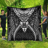 New Zealand Morepork Quilt Maori Pattern Black LT05 - Polynesian Pride