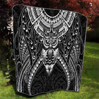 New Zealand Morepork Quilt Maori Pattern Black LT05 - Polynesian Pride