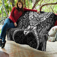 New Zealand Morepork Quilt Maori Pattern Black LT05 - Polynesian Pride