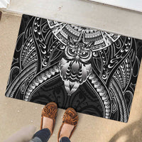 New Zealand Morepork Rubber Doormat Maori Pattern Black