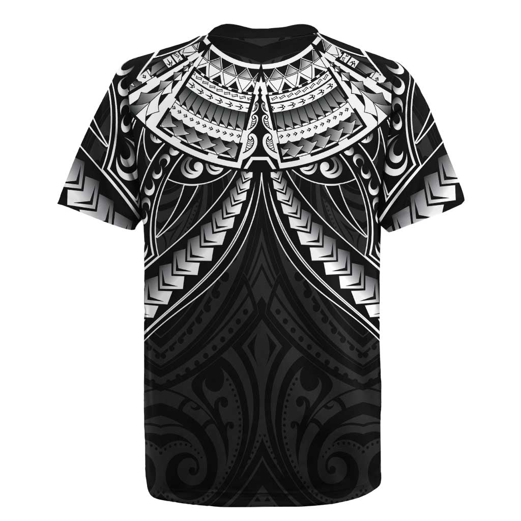 New Zealand Morepork Rugby Jersey Maori Pattern Black
