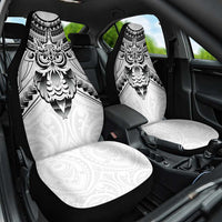 New Zealand Morepork Car Seat Cover Maori Pattern White