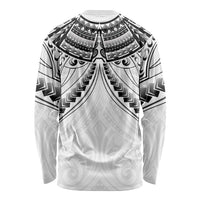 New Zealand Morepork Long Sleeve Shirt Maori Pattern White