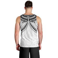 New Zealand Morepork Men Tank Top Maori Pattern White