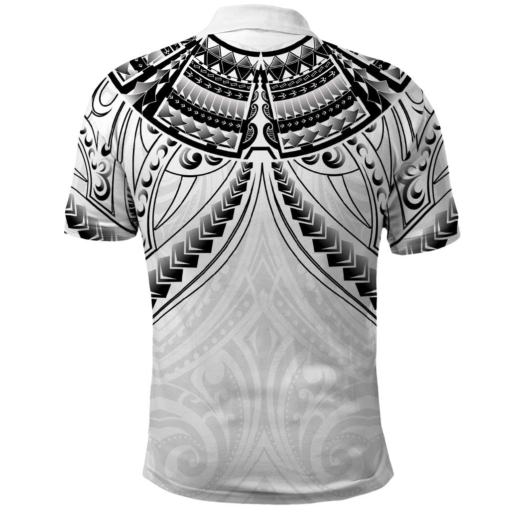 New Zealand Morepork Polo Shirt Maori Pattern White