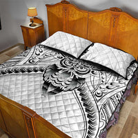 New Zealand Morepork Quilt Bed Set Maori Pattern White