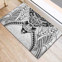 New Zealand Morepork Rubber Doormat Maori Pattern White