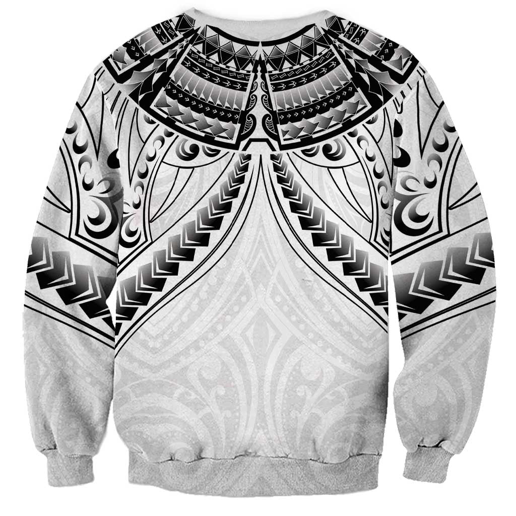 New Zealand Morepork Sweatshirt Maori Pattern White