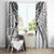 New Zealand Morepork Window Curtain Maori Pattern White
