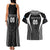 Custom Fiji Rugby Couples Matching Tank Maxi Dress and Hawaiian Shirt Fijian Warrior Black