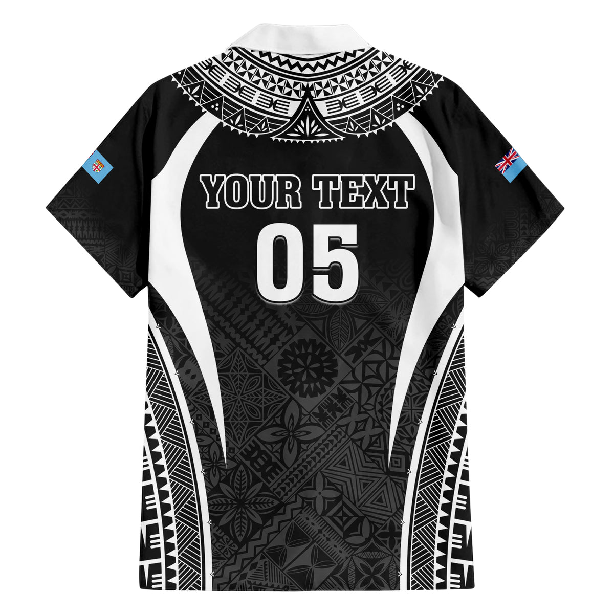Custom Fiji Rugby Hawaiian Shirt Fijian Warrior Black