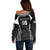 Custom Fiji Rugby Off Shoulder Sweater Fijian Warrior Black