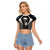 Custom Fiji Rugby Raglan Cropped T Shirt Fijian Warrior Black