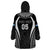 Custom Fiji Rugby Wearable Blanket Hoodie Fijian Warrior Black