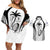 Custom Fiji Rugby Couples Matching Off Shoulder Short Dress and Hawaiian Shirt Fijian Warrior White