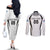 Custom Fiji Rugby Couples Matching Off The Shoulder Long Sleeve Dress and Long Sleeve Button Shirt Fijian Warrior White