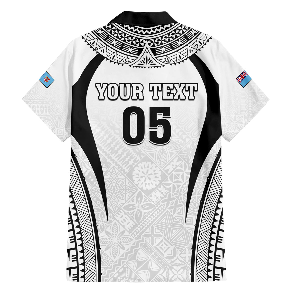 Custom Fiji Rugby Family Matching Short Sleeve Bodycon Dress and Hawaiian Shirt Fijian Warrior White LT05 - Polynesian Pride