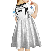 Custom Fiji Rugby Kid Short Sleeve Dress Fijian Warrior White LT05 - Polynesian Pride