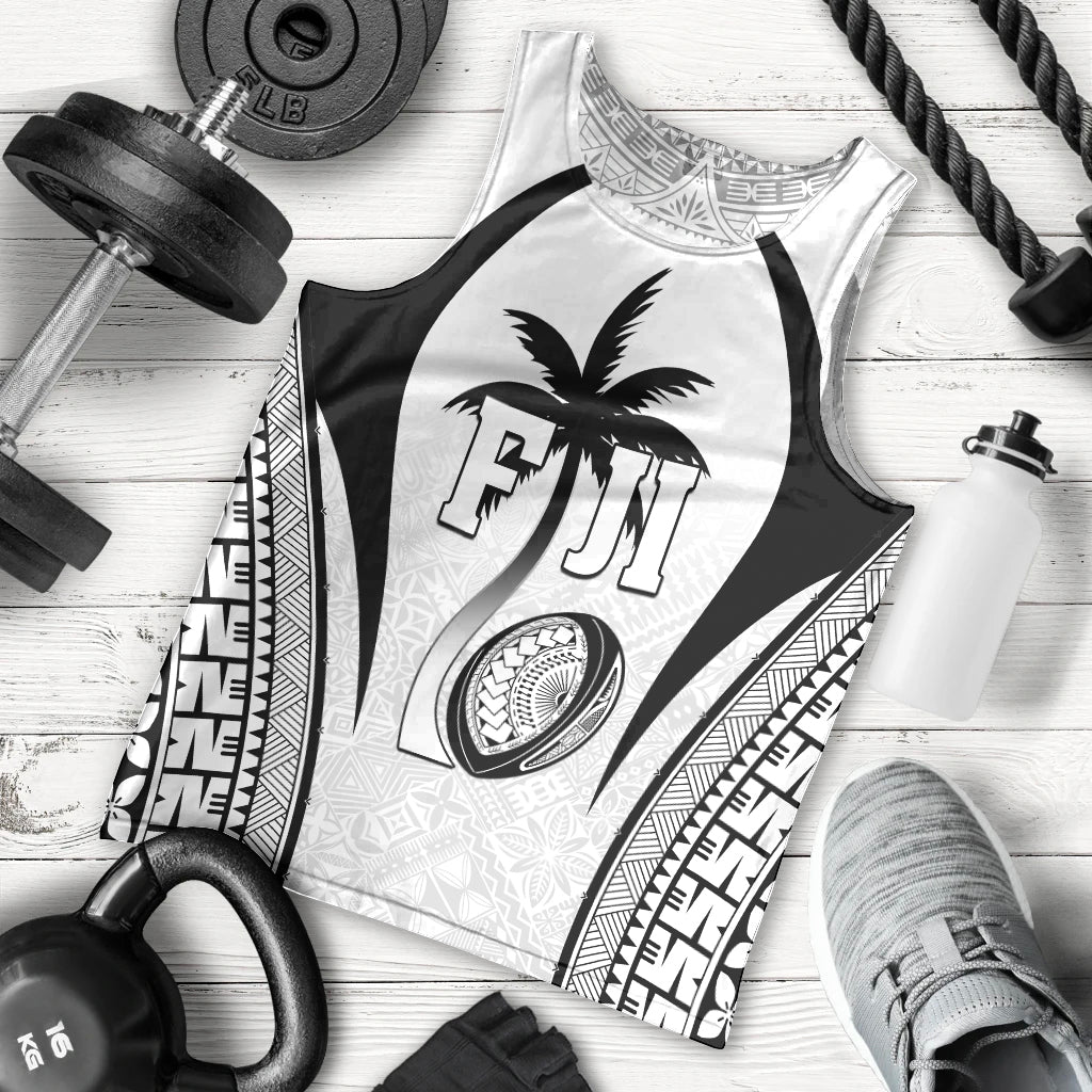 Custom Fiji Rugby Men Tank Top Fijian Warrior White