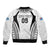 Custom Fiji Rugby Sleeve Zip Bomber Jacket Fijian Warrior White