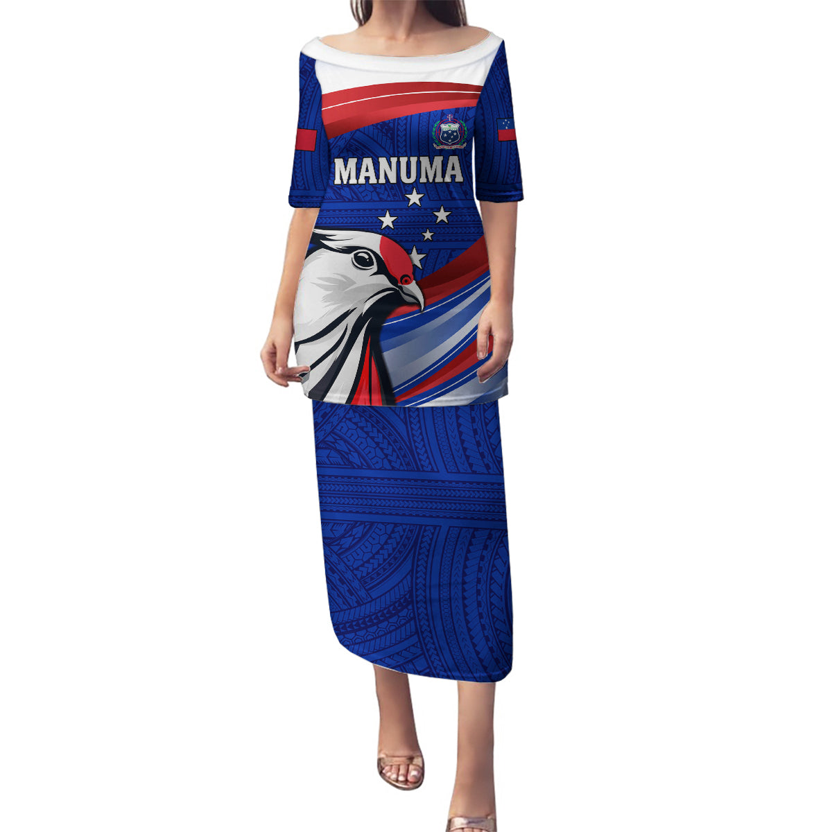 Custom Samoa Rugby Family Matching Puletasi and Hawaiian Shirt Manuma Ptilinopus Perousii