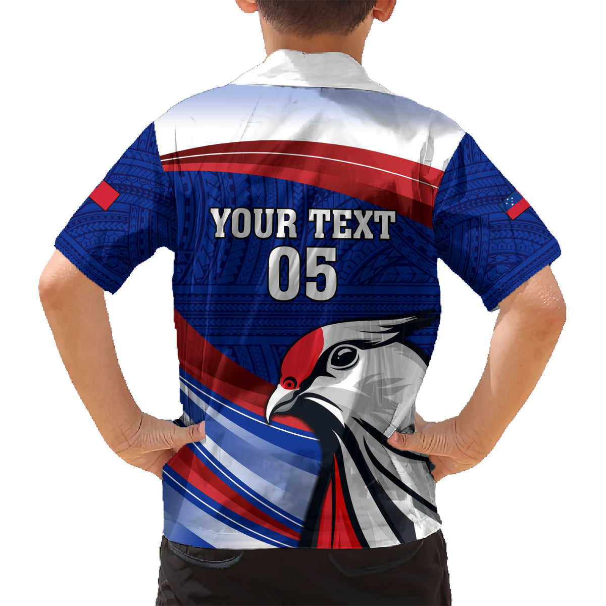 Custom Samoa Rugby Family Matching Short Sleeve Bodycon Dress and Hawaiian Shirt Manuma Ptilinopus Perousii