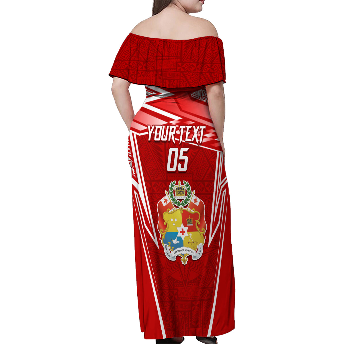 Custom Tonga Rugby Family Matching Off Shoulder Maxi Dress and Hawaiian Shirt Kupesi Ngatu Pattern LT05 - Polynesian Pride