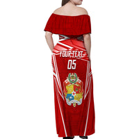 Custom Tonga Rugby Family Matching Off Shoulder Maxi Dress and Hawaiian Shirt Kupesi Ngatu Pattern LT05 - Polynesian Pride