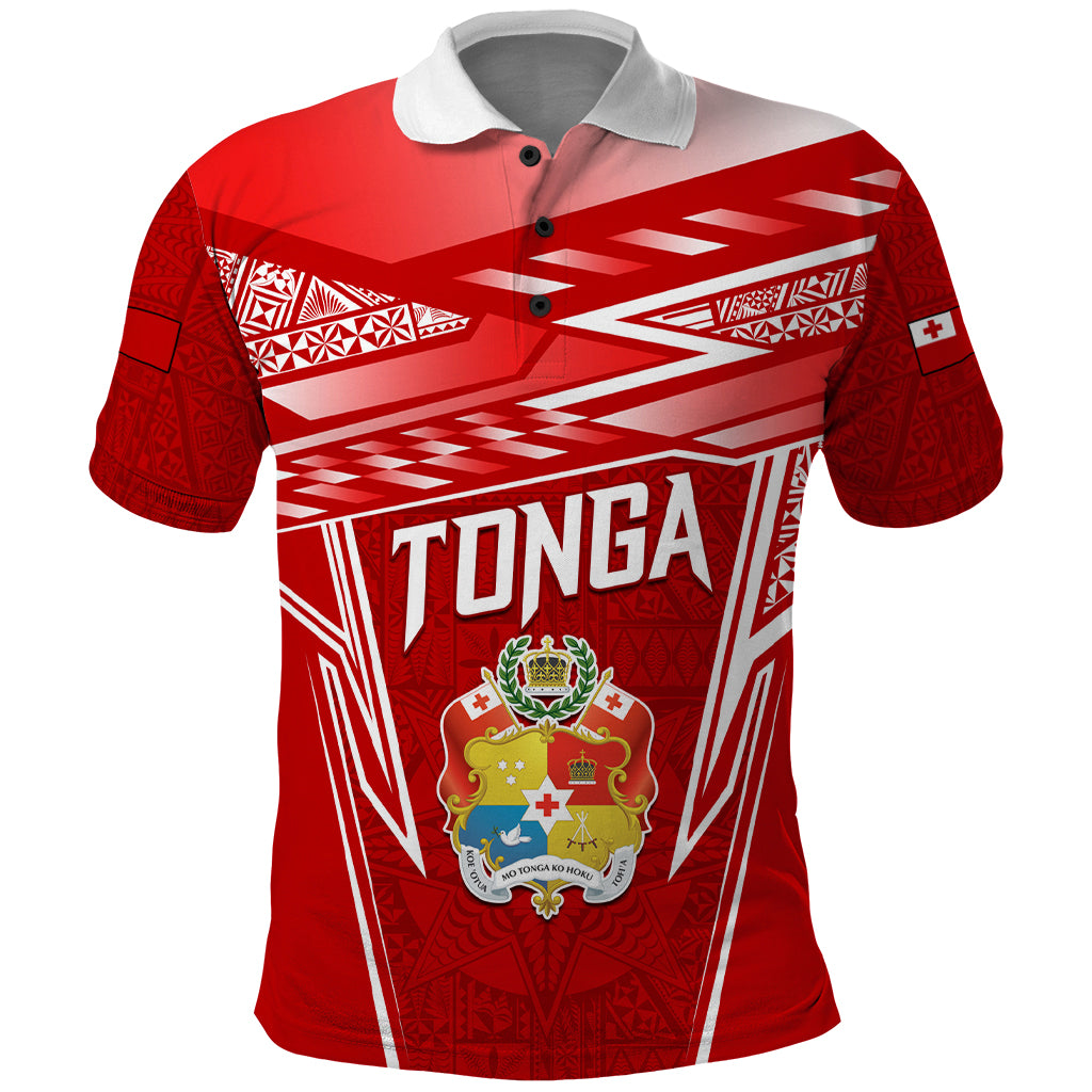 Custom Tonga Rugby Polo Shirt Kupesi Ngatu Pattern